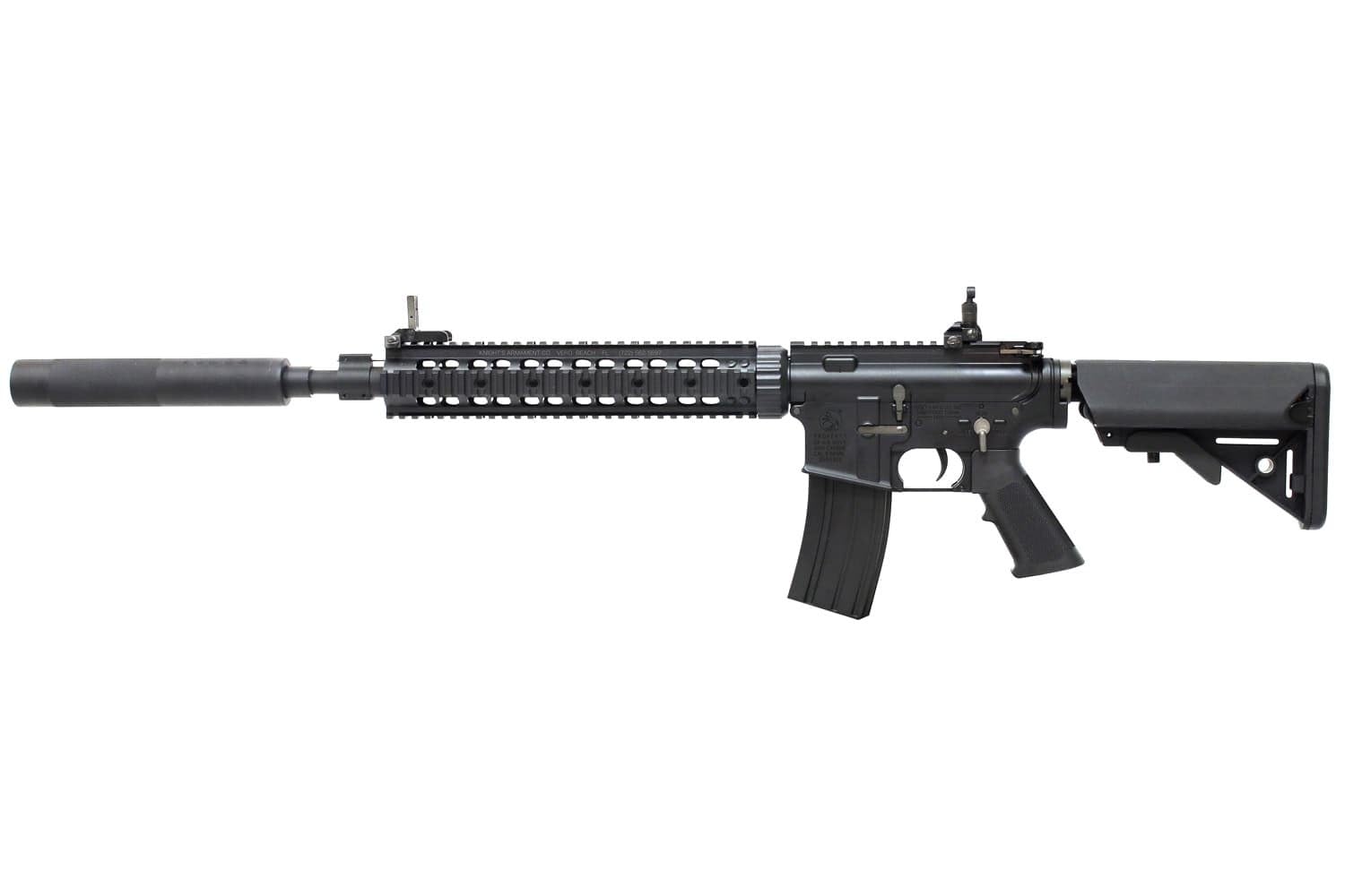 エアガン ブラック 伸縮式ストック サイレンサー付き エアガン