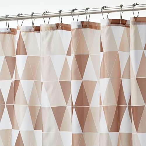 mDesign Shower Curtain  Weighted Privacy Curtain for Baths and Shower Cubicles  Water-Repellent Anti-Mildew Bathroom Curtain  Brown