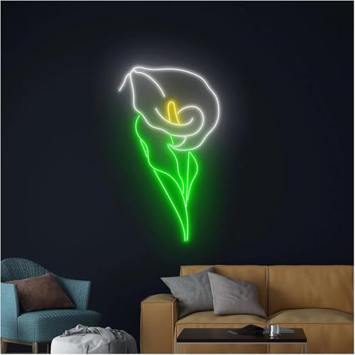Plante fleur néon calla lumineux 50 cm à éclairage LED doux pour fille