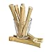 Bwogue 100g Pet Snacks Sweet Bamboo Chew Toy for Squirrel Rabbits Guinea Pigs Chinchilla Hamster (About 10-14 Sticks)