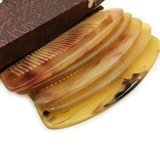 Frcolor Pettine per capelli in corno di bue naturale Pettine portatile antistatico senza manico Prevenire la perdita dei capelli per gli uomini (14 cm)