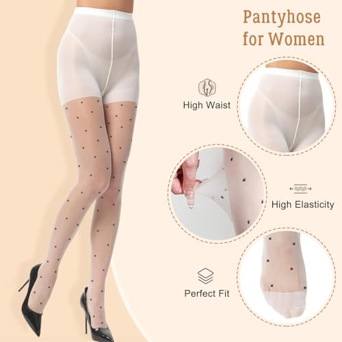 MESU Polka Dot Patterned Tights Thigh High Pantyhose Stocking2