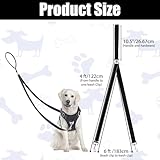 Adiwo Anti Zug Hundegeschirr, Keine Verwicklung Reflektierend Doppelleine, für große mittlere Hunde Anti-Zieh Geschirr Hundeleine, Schwarz