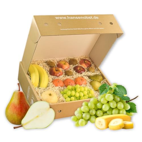 Hansen Obst - Geschenkbox - fruchtige Obst-Box - “Mitarbeiter-Obstbox” - Präsentkorb - Obst-Geschenkset - gefüllte Obstkiste - Probier-Obstbox