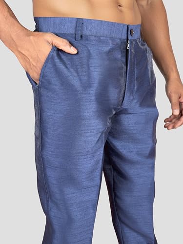 Image of VASTRAMAY Men's Silk Blend Men's Pant | Festive Ethnic Attire for Wedding, Party & Ramzan | Solid Traditional Outfit - Eid Special