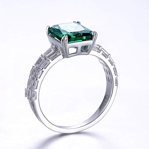 925 Sterling Silver Rings for Women, Solitaire Engagement Ring, Simulated Mystic Rainbow Topaz Wedding Promise Ring for Her3