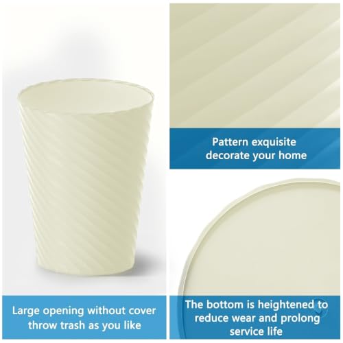 Image of Bathroom Trash Can, 3 Pack 1.8 Gallons Small Trash Can with Trash Bags, Bathroom Garbage Can, Plastic Trash Bin, Round Waste Basket for Living Room, Office, Compact Space (White & Mint & Apricot)