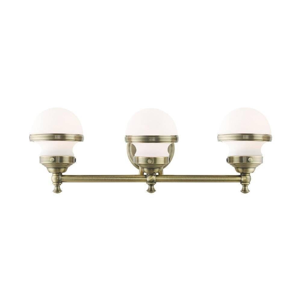 Livex Lighting 3-Light Wall Sconce, Antique Brass