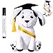 Animale di Tela per Firma di Laurea Animali in Peluche con Cappello per Autografo con Pennarello Nero per Decorazioni Roba da Festa per Studenti Laureati, Alta 12 Pollici (Cane di Tela)