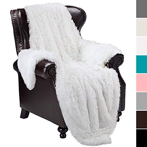 junovo Super Soft Shaggy Longfur Faux Fur Blanket, Fuzzy Throw Blanket for Bed