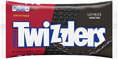 Twizzlers Black Licorice Twists, 16-Ounce (Pack of 3)