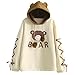 Sudadera Mujer Capucha, K-Youth Mujer Sudaderas con Capucha Manga Larga Sudaderas Tumblr Mujer Otoño Invierno Kawaii Bear Letras Blusa Tops Moda Hoodie Sweatshirt Chicas(Amarillo, M)