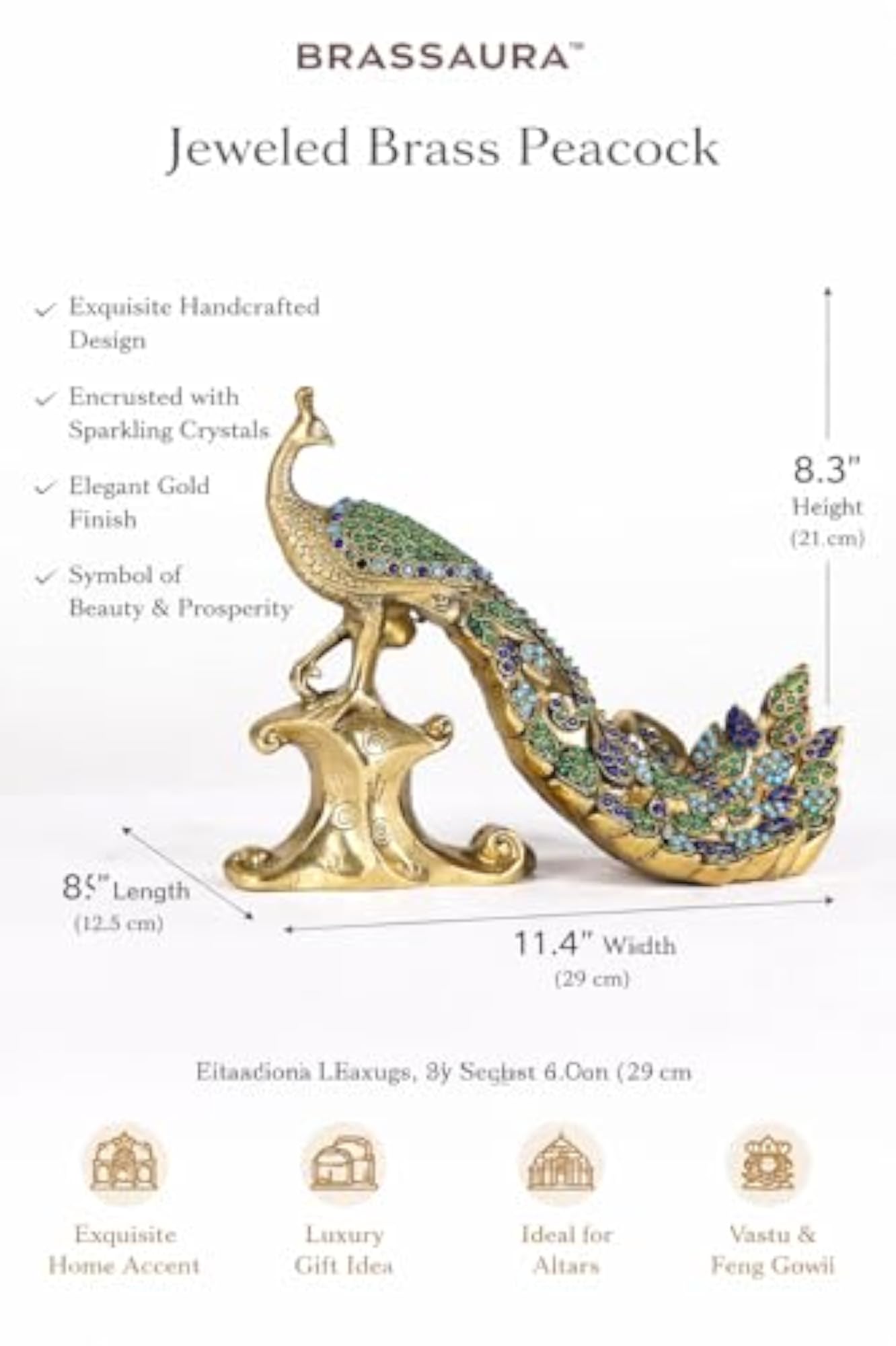 Premium Brass Peacock Decorative Statue