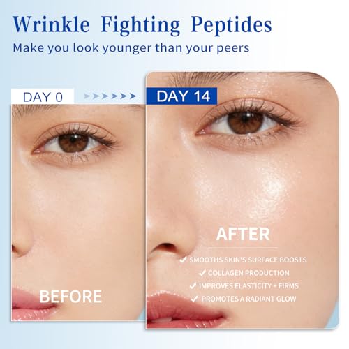 Fankr 6X Collagen Peptides Serum, Anti-Aging Hydrating Serum for Plump & Firm - Looking Skin, Peptides Serum for Face - Fine Lines & Wrinkles & Radiance, with Multi Peptide and Deep Collagen(1.5 ml*30)