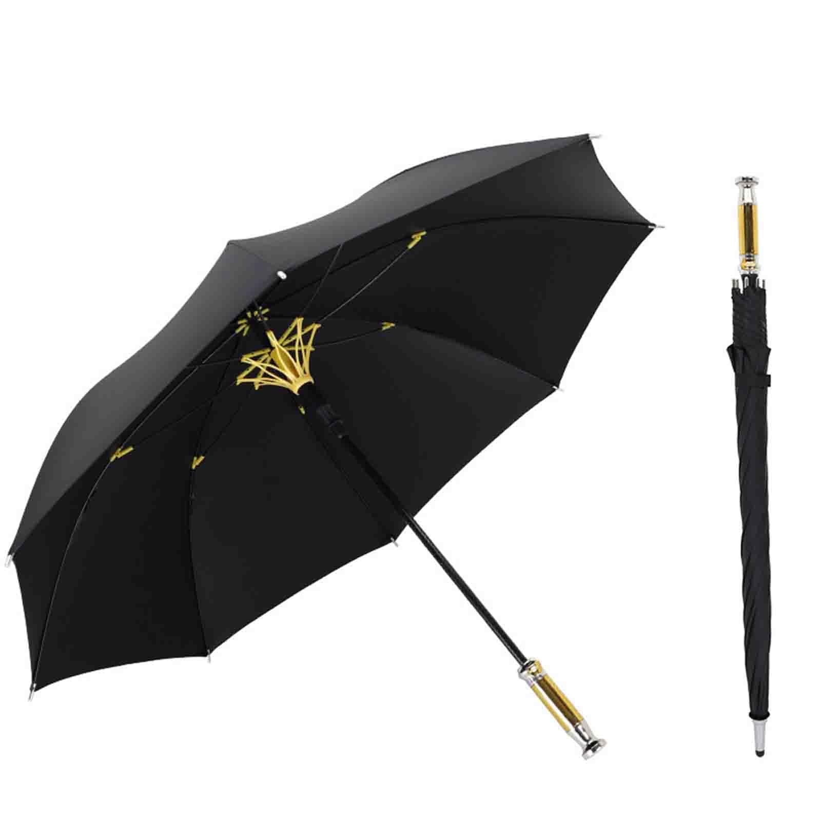 Bardzo duży parasol golfowy, automatyczny otwarty parasol przeciwdeszczowy Golf Fibre Business Prosty parasol Parasol z długim uchwytem Parasol winylowy dla 2-3 mężczyzn (Yellow)