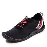 Nautica Women Men Water Shoe Quick Dry Aqua Socks Slip Resistant Comfortable Barefoot Shoes for Beach Swim Surf Pool Boat-Wesson-Black/Red-9