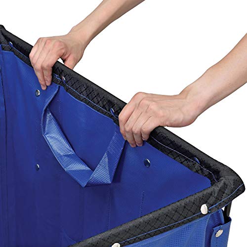 Carro industrial de cesta de vinilo, 16 bushels, azul miniatura 2