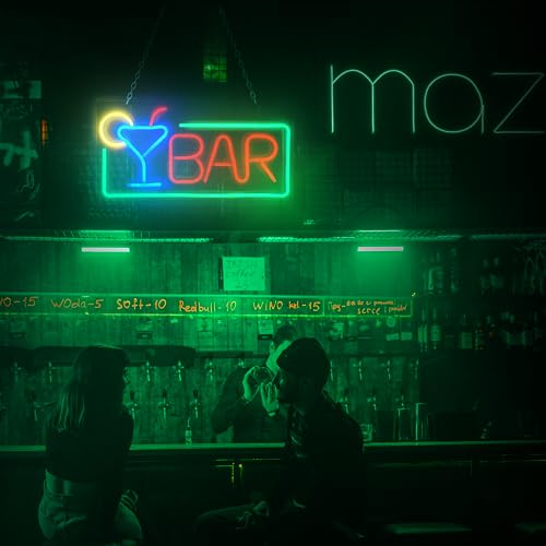 LEAHPENG Bar Neon Signs-Premium Acrylic LED Bar Neon Lights Wall Decor USB Powered with Switch for Home Bar, Bistro, Party, Club, Business Hours Sign