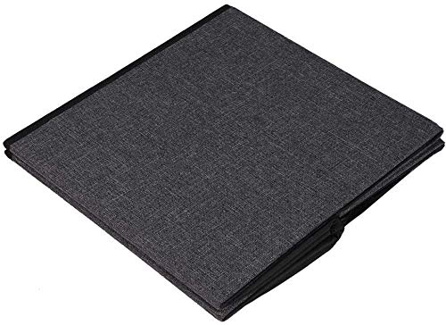 Pouf de rangement pliant lin boîte à jouets et tabouret cube - 8