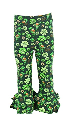 Image of Unique Baby 2 Piece Girls Double Ruffle Leggings and Short Sleeve Shirt Clothes Set Kid and Toddler Girl Outfit