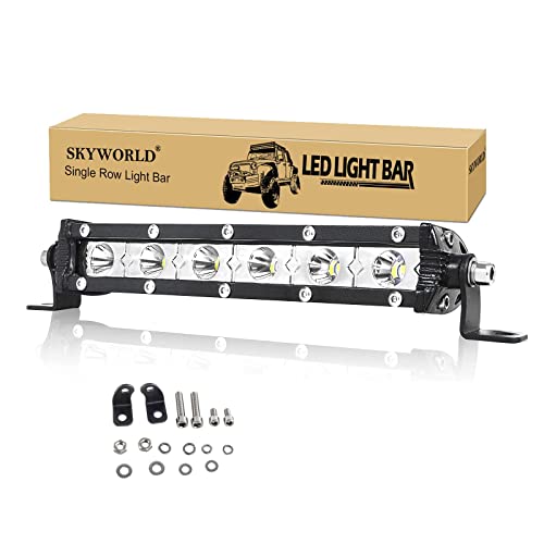 SKYWORLD 7 pulgadas 30W escogen la barra ligera de la fila LED, lámpara del trabajo del punto de conducción delgado recto para el camión campo a través de SUV 4X4 ATV Cover