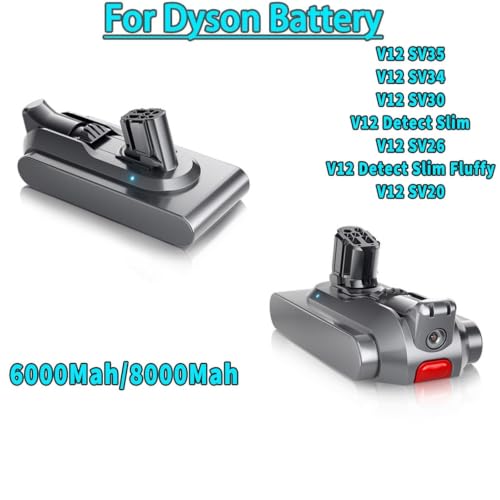 Batería v12 compatible con Dyson de 8.0ah con celdas de litio de larga duración de 25.2v 2