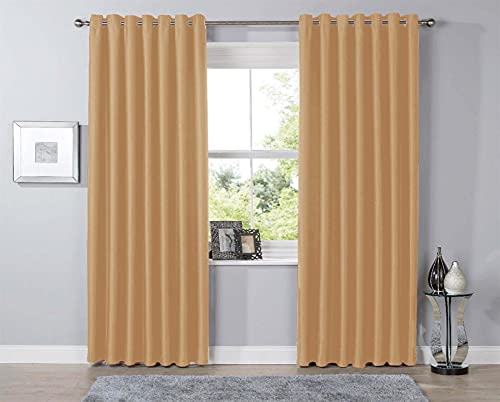 Olivia Rocco Blackout Eyelet Curtains Black Out Thermal Ring Top Curtain Pair Window Treatment Living Room Bedroom - Image 2