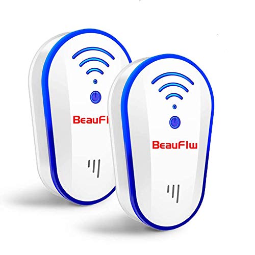BeauFlw 2020強化版 害虫駆除機 ネズミ撃退器 超音波式 蚊取り ノミ ハエ ダニ シロアリ ハチ クモ対策器 コウモリなどに対応(2個)