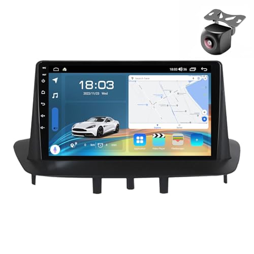 Genérico Radio para Coche Android 15 para Renault Megane 3 Fluence Samsung SM3 2008 2009-2014 Tableta de 9 Pulgadas Reproductor Multimedia MP5 Receptor Navegación GPS con Carplay Android Auto (Y4 8Co