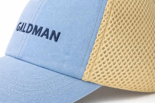 Image of Gildman Luxury Mesh Baseball Cap for Men & Women | Sky Blue Fabric with Sand Mesh Back | Premium Embroidery | Adjustable Summer Street Cap