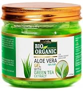 INDUS VALLEY Bio Organic Pure Multipurpose Aloe Vera Gel With Green Tea Extract For Face, Body & ...
