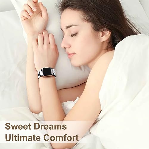 Image of Easuny 5 Pack Stretchy Bands Compatible with Apple Watch 40mm 41mm 42mm 38mm 44mm 45mm 46mm Women, Elastic Fabric Nylon Strap Wristband for iWatch SE 3 2 1 Series 11 10 9 8 7 6 5 4 3 Boho Solo Loop
