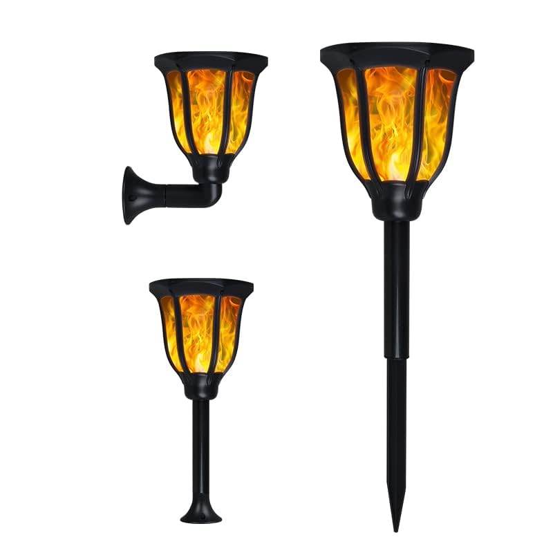 kh Solar Lights Outdoor Waterproof Dancing Fire Mashaal Flame Light, Wall Mount 3 Option to Install Landscape Lighting Dusk to Dawn Auto On/Off Security Torches-image-32