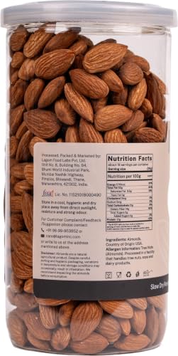 Image of Lagom Roasted Unsalted Almonds 1 kg | Dry Roasted Badam | Small Batch, Crunchy Texture | No Preservatives | Vegan, Gluten Free, Non-GMO
