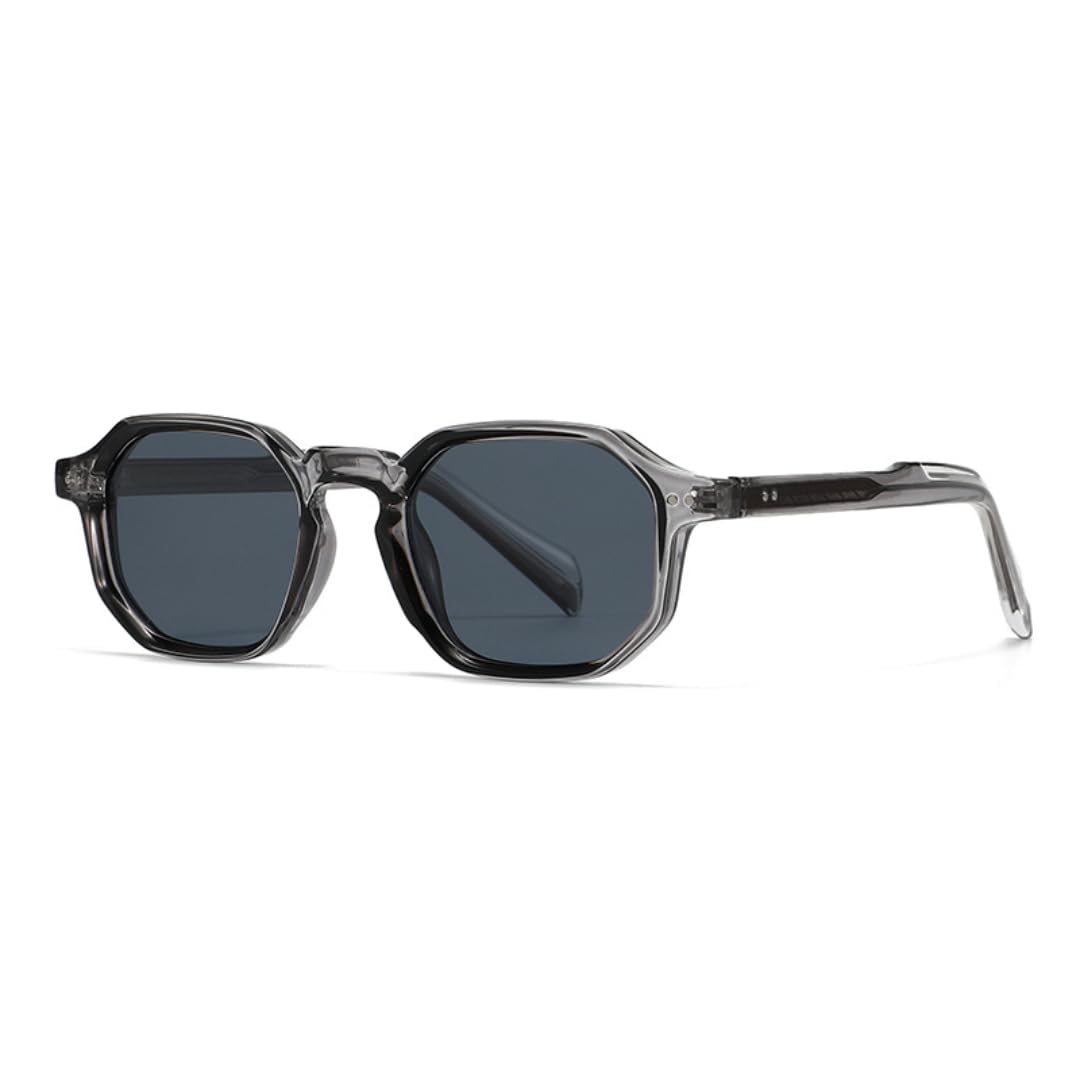 Gafas de sol polarizadas para hombre, estilo retro con remaches, color azul verdoso, protección UV400 para mujer.