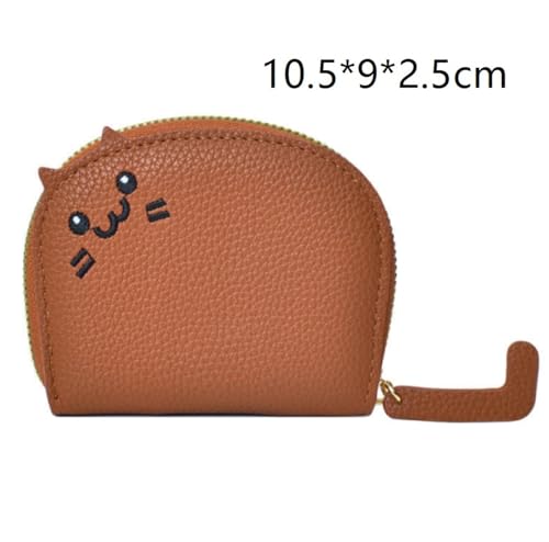 Cat Shape Card Holder Small And Cute Multi-card Slot Cartoon Coin Purse(Elephantgray)2