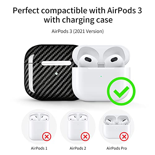 Monocarbon Carbon Fiber Case For Airpods 3 Magnetic Wireless Charging Airpod 3 Cover, Slim Carbon Fibre Cover For Airpods 3 Earbuds-Ultra Protect #TOP1