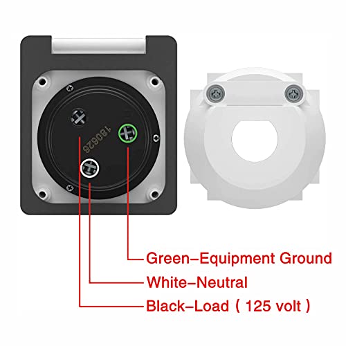 Jamgoer 30Amp Rv Power Plug 125/250V Power Inlet Receptacle Box Outdoor Receptacle With Waterproof&Rustproof Cover For Marine Boat Rv Shed Electrical Extension #TOP2