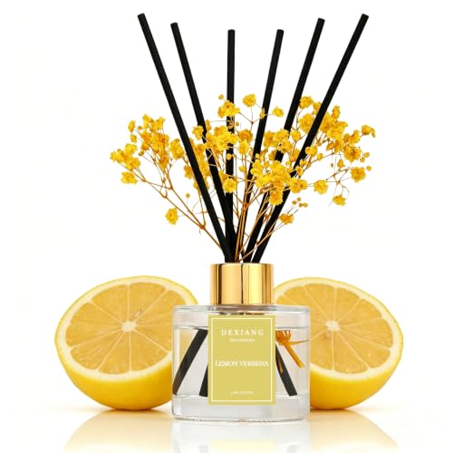 Reed Diffuser Set,3.38 fl oz (100 ml) Lemon Verbena Oil Diffusers with 6 Reed Sticks for Bathroom Shelf Decor Home Fragrance Reed Diffuser - image 2