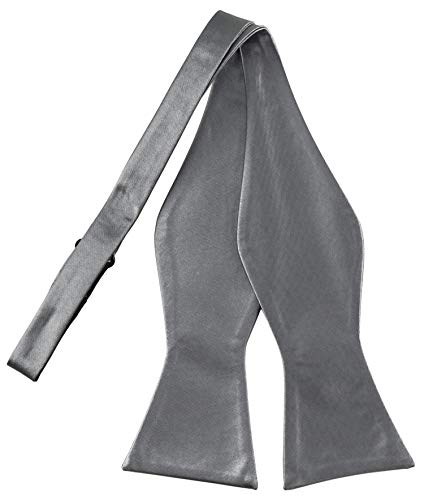 Helido Fliege für Herren zum selbst-binden, 12 verschiedenfarbige Schleifen/Fliegen passend zu Hemd und Anzug oder Smoking + Geschenkbox (Grau) Cover