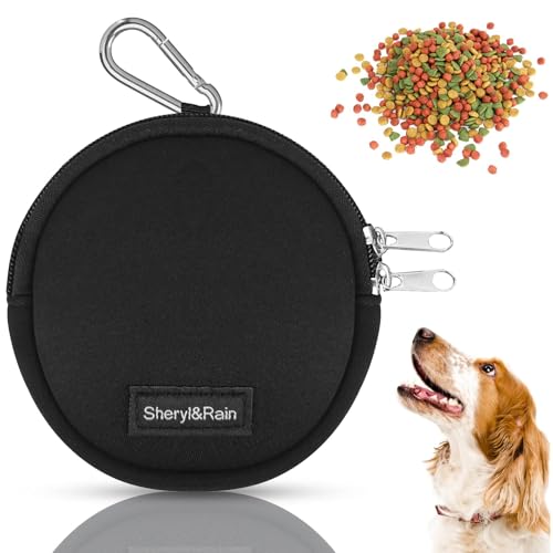 Sac à Friandises pour Chien, Sac de Dressage pour Chien, Dog Treat Pouch with Zipper, Sac de Nourriture pour l'entraînement et l'éducation des Chiots -...