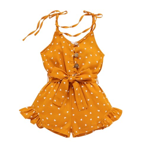 Image of Toddler Girl Clothes Baby Summer Cute Halter Romper 6 Months to 5 Years Old
