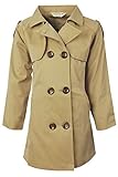 Ipuang Girl's Cotton Long Sleeves Trench Jacket Dress Coats Camel Waterproof 6