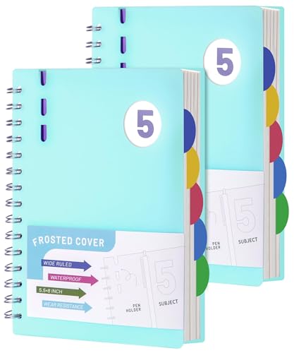 Carnet à spirale A5 rigide 204 pages bleues pour écrire sans rature à l'école