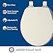 Mayfair Cassel Slow Close Toilet Seat, Easy Clean, Non Slip Premium Wood Seat, Easy Install, Made in USA, Round, Biscuit