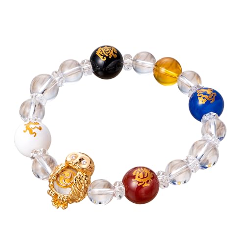 MADE IN JAPAN owl good luck for women men feng shui bracelet guardian deities 6-8 inches good luck charm crystal bracelet for women men unisex