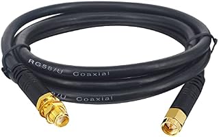 BOOBRIE 1M SMA Male to Female RG58/U Cable Molded WiFi Antenna Cable SMA Male to SMA Female Cable SMA Coaxial Cable 50ohm SMA for 2G 3G 4G LTE Low Loss WiFi Antenna Wireless LAN Router GPS(NOT for TV)
