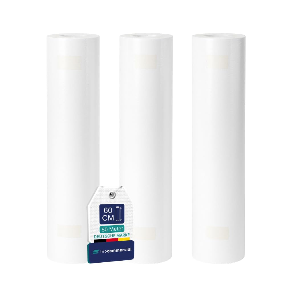 Inoverse Lot de 3 Rouleaux de Drap d’Examen Jetable en Crêpe Médicale – 50 m x 60 cm – Papier d’Examen Médical Doux et Absorbant – Pour Massage, Spa, Esthétique et Usage Médical