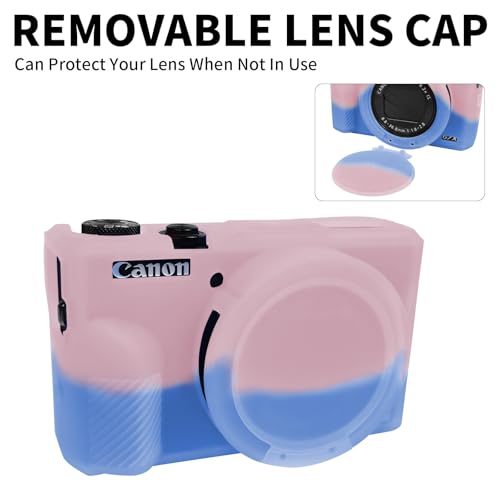 Funda de silicona para Canon G7X Mark III color rosa azul miniatura 3