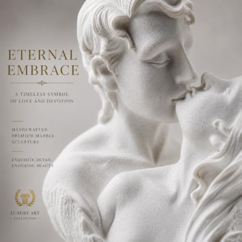 Image of ARMONIA Romantic Couple Sculpture, White Marble Finish, Premium Glitter Design,| Showpiece Figurine Idol for Home Decor Gift,New Year Gift,Christmas Decoration & Housewarming